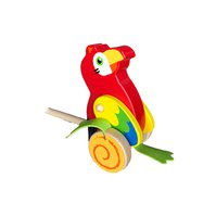 Drevená hračka na paličke papagáj
